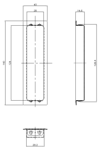 ステンレス引手 NHO-0502 寸法図